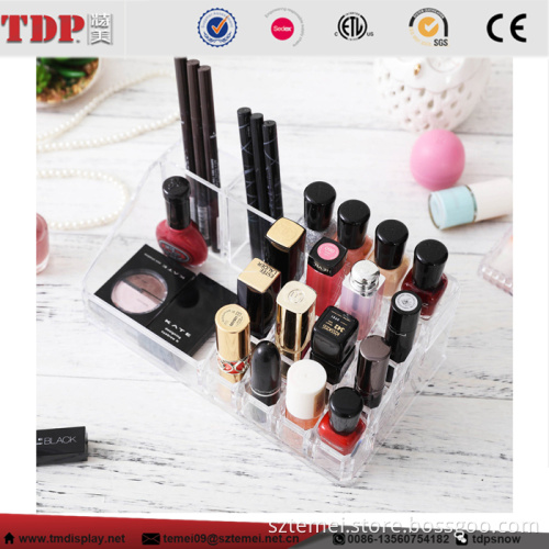 Acrylic Cosmetic Organizer Makeup Brush 22 Lipstick Nail Varnish Holder Storage